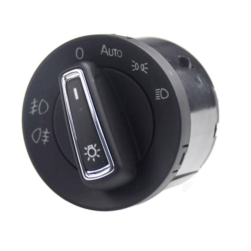 CAKYSE Lichtschalter Scheinwerfer Kompatibel Mit VW Für Touran L 2016 Für Golf MK7 2013 2014 2015 2016 Chrom Auto Scheinwerfer Schalter Kopf Licht Nebel Lampe 5GG 941 431(PQ) von CAKYSE
