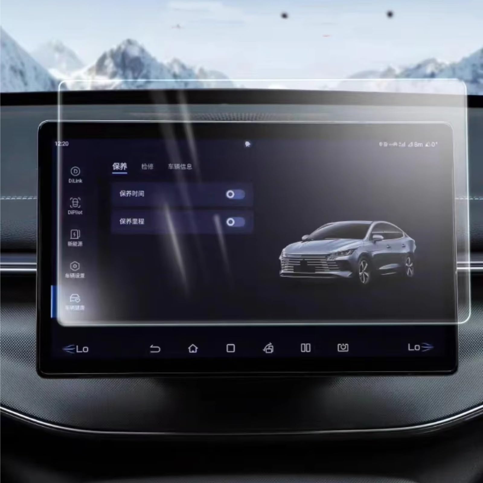 Kompatibel Mit BYD Für Chazor 2022 2023 2024 Auto 12,8 Zoll Infotainment Navigation Mittelbildschirm Und Armaturenbrett Displayschutzfolie Aus Gehärtetem Glas Auto Navi Folie Zubehör(12.8INCH GPS) von CAKYSE