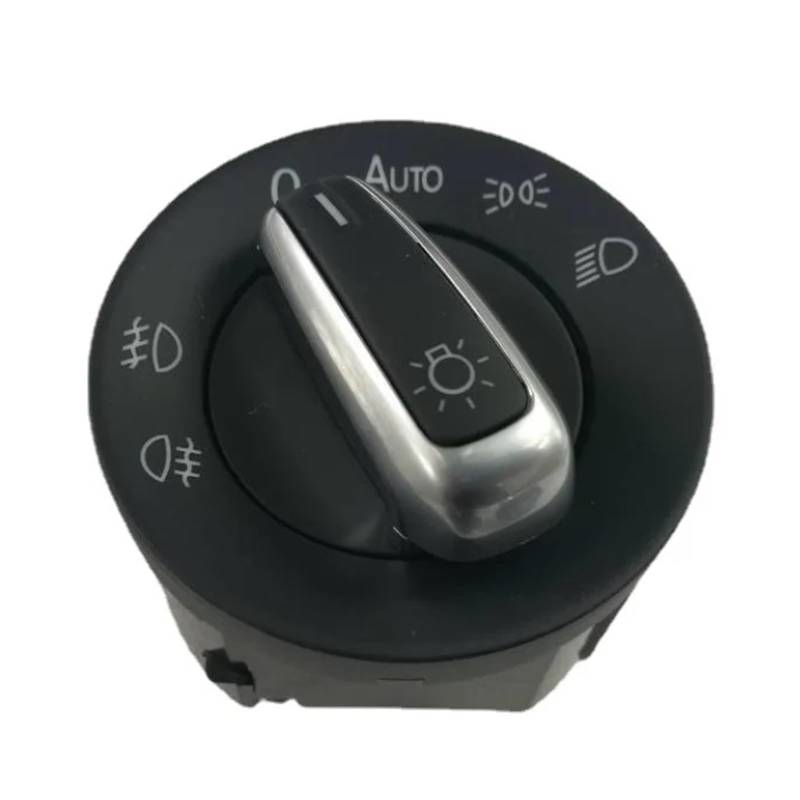 Lichtschalter Scheinwerfer Kompatibel Mit VW Für Golf Für J&etta Für Passat Auto Chrome Scheinwerfer Nebelscheinwerfer Schaltersteuerung Autoscheinwerferschalter 5ND941431B von CAKYSE