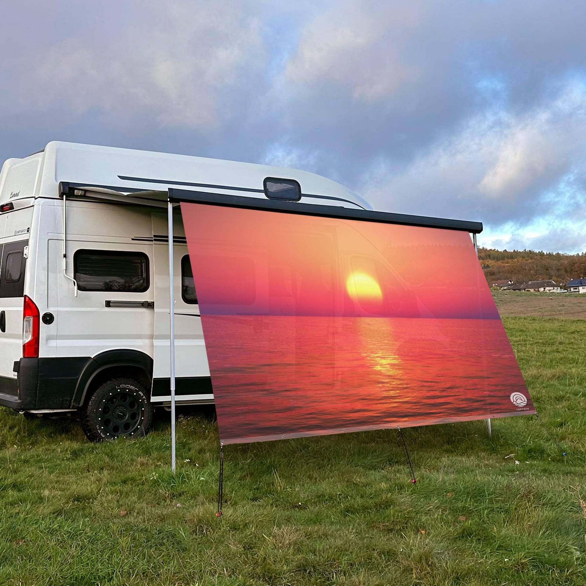 CAMPIDOO Textil Sonnensegel Sunrise | Höhe 200cm | hochwertiger Fotodruck inkl. Keder-Befestigung | Markisen-Vorderwand - Länge/Keder: 350cm / 5 mm CAMPIDOO Textil Sonnensegel Sunrise | Höhe 200cm | hochwertiger Fotodruck inkl. Keder-Befestigung | Markisen-Vorderwand - Länge/Keder: 350cm / 5 mm von CAMPIDOO