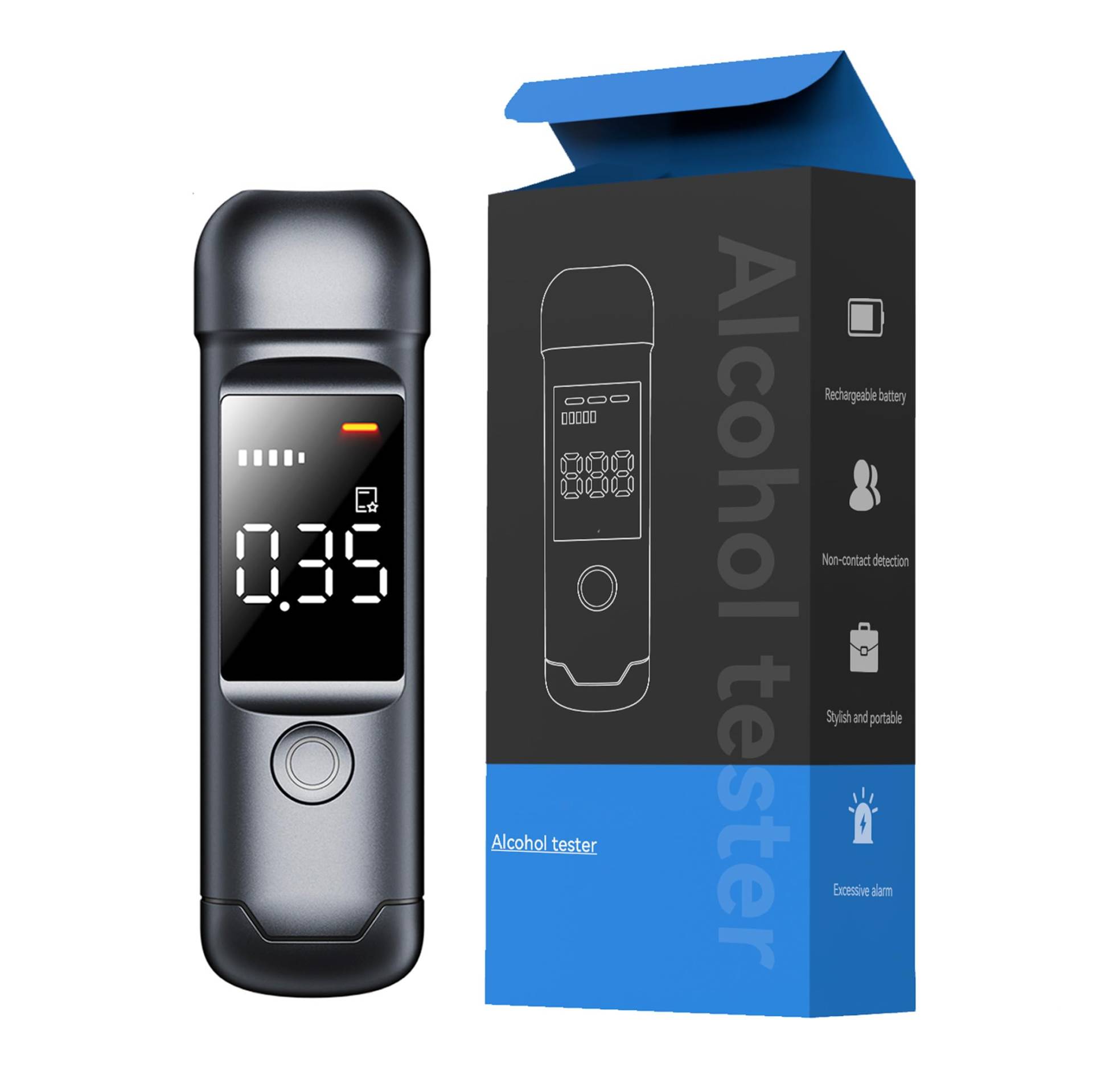 CAMTHON Alkoholtester, digitales LCD-Display, Schwarz, Genauigkeit, persönlicher Alkoholtester für den privaten und professionellen Gebrauch, Dunkelschwarz CAMTHON Alkoholtester, digitales LCD-Display, Schwarz, Genauigkeit, persönlicher Alkoholtester für den privaten und professionellen Gebrauch, Dunkelschwarz von CAMTHON