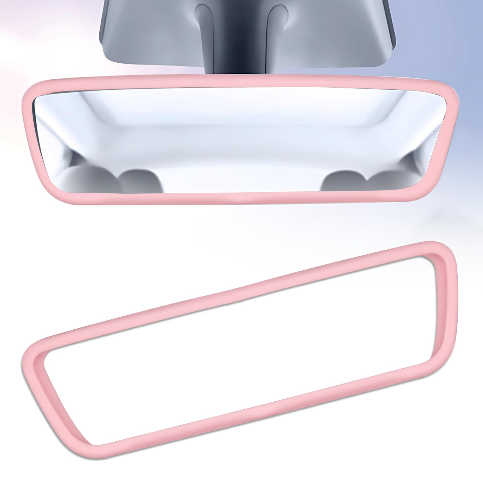 Rear View Mirror Cover Pink Rear Silicone Auto Rückspiegelabdeckung, rosa Rückspiegel-Zubehör, Auto-Rückspiegel-Schutzrahmen, Silikon-Kfz-Spiegelrahmen, auto zubehör pink, Auto-Rosa-Accessoires von CANIPHA