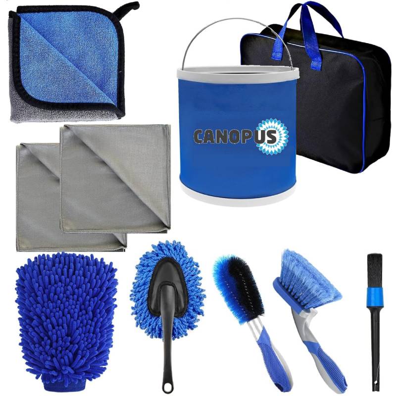 Canopus Profi Auto Reinigungsset Innenraum, Autopflege Set Außen, Autowaschset Auto Set, Auto Putz Set, Car Cleaning Kit, Car Wash Set, Car Detailing Set, Kfz Reinigungsset, Auto Waschen Set Außen von CANOPUS