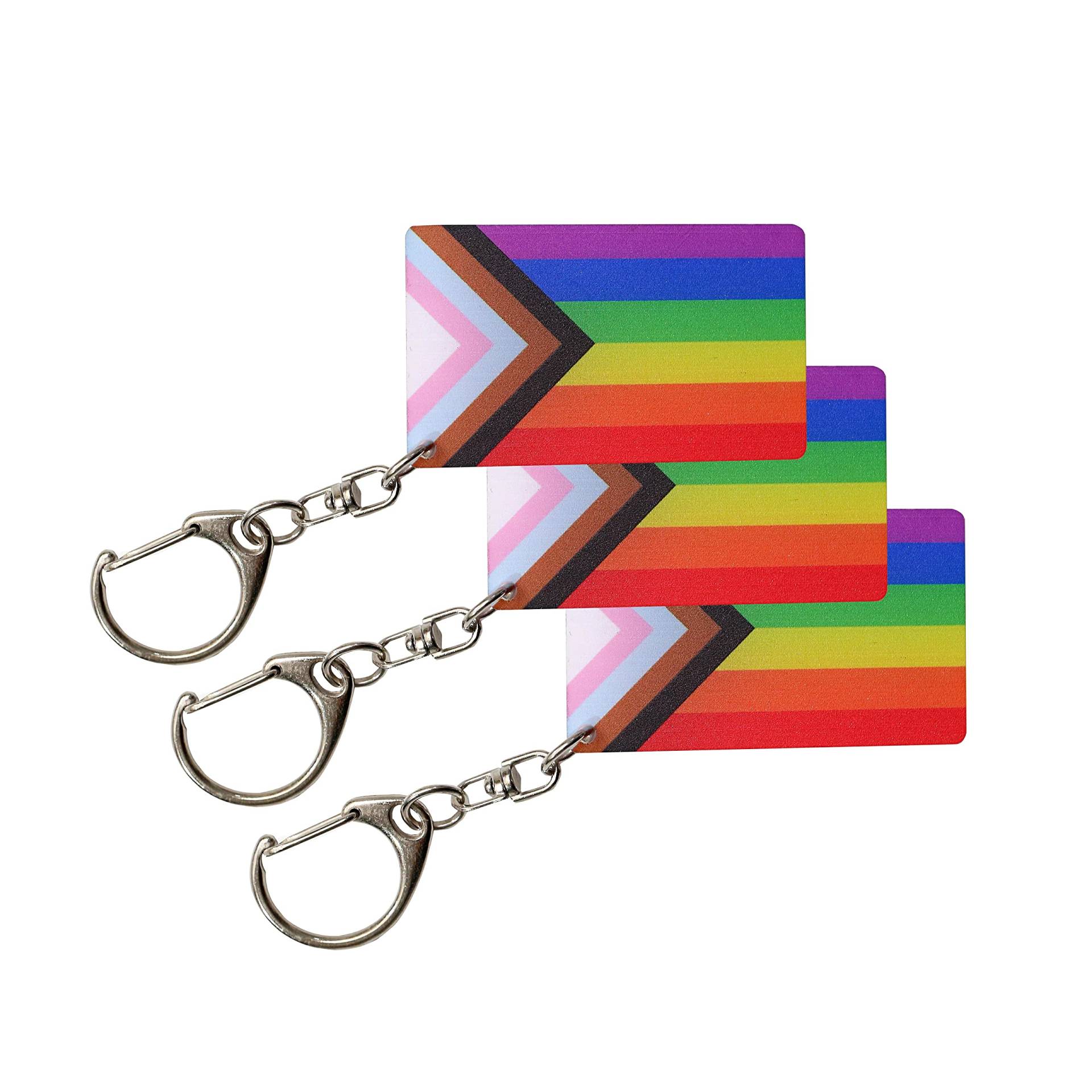 CANTENDO 3 Stück Pride Progress Regenbogenflaggen Schlüsselanhänger Gay LGBT Flagge Schlüsselanhänger Bisexuell Transgender Lesben Regenbogen Flagge Schlüsselanhänger, Schlüsselanhänger (stolzer von CANTENDO