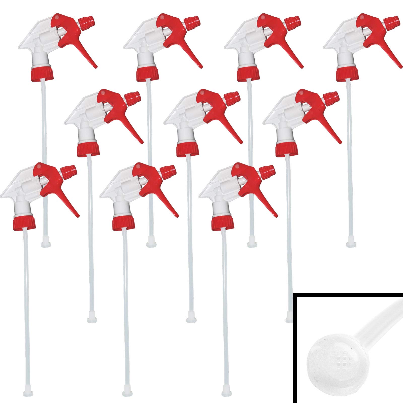 Canyon CHS-3A Profi 100x Sprühkopf rot Weiss lösemittelbeständig mit Sieb und 1,1 ml pro Sprühstoß - stufenlose Sprühregulierung mit 28/400er Gewinde - Sprüher Sprayer Trigger (5750.100) von CANYON