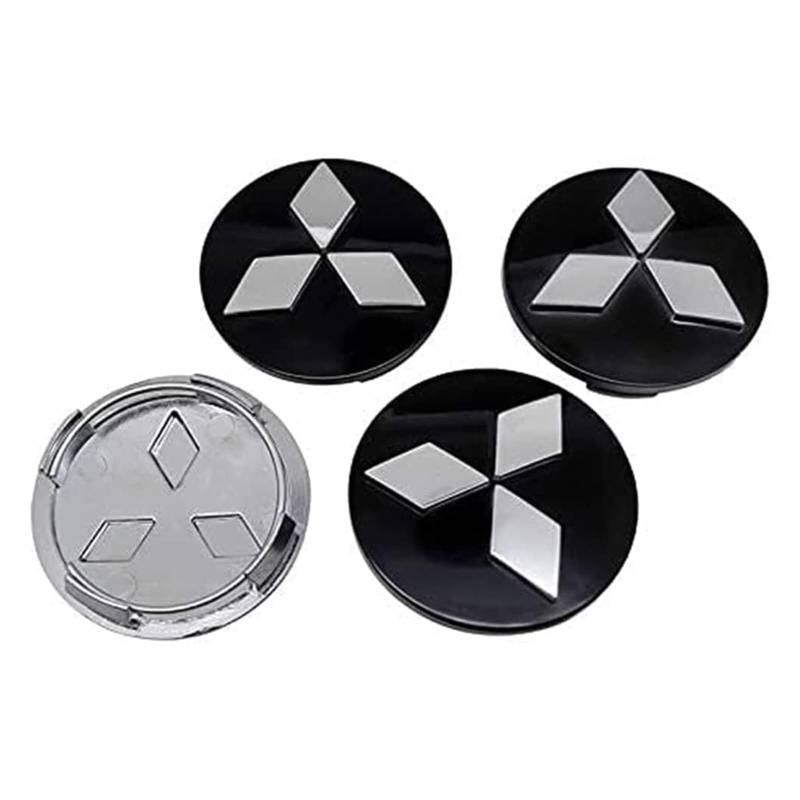 4 Stück Auto Nabendeckel Radnabenkappen für Mitsubishi ASX Colt Outlander Lancer EVO Pajero Eclipse 60mm, Auto Radnabendeckel Radnabenabdeckung Nabenkappen Felgendeckel Felgenkappen Auto Zubehör von CAOXINZI