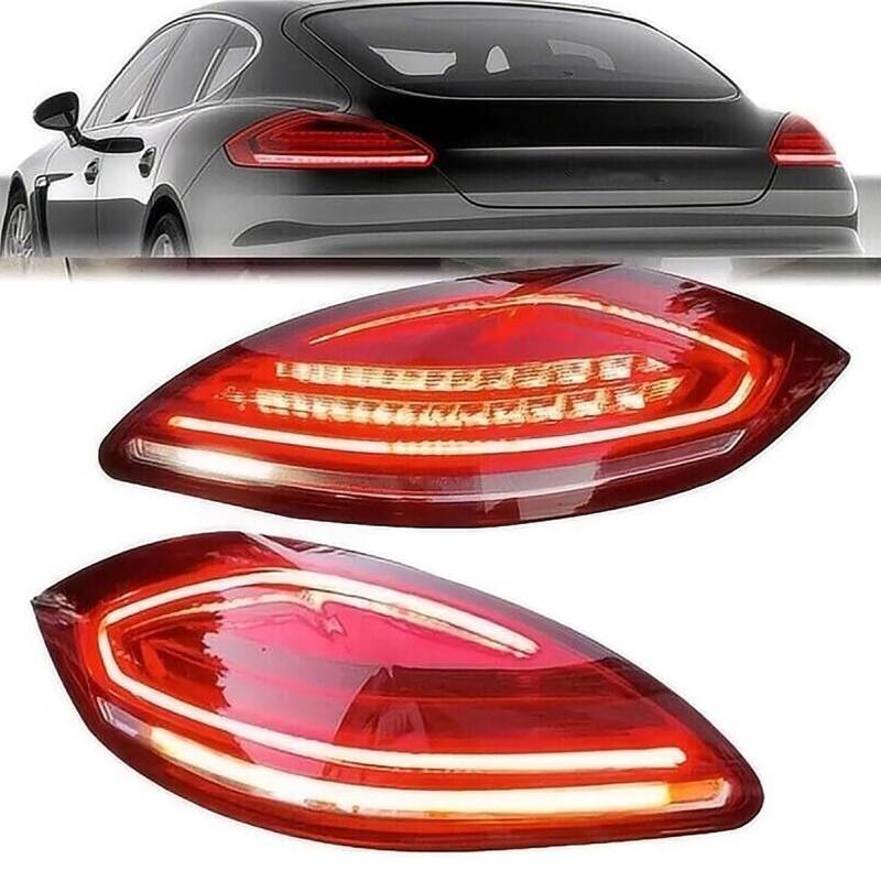 Auto Heckleuchte Rücklicht Rückleuchte Baugruppe für Porsche Panamera 970 2010-2013, LED Rückleuchten Set Linke Rechte Rücklichter Ersatz Auto Zubehör,B-Red von CAOXINZI