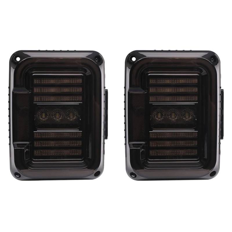 CAOXINZI Auto Heckleuchte Rücklicht Rückleuchte Baugruppe für Jeep Wrangler JK JKU 2007-2018, LED Rückleuchten Set Linke Rechte Rücklichter Ersatz Auto Zubehör,C-Black von CAOXINZI
