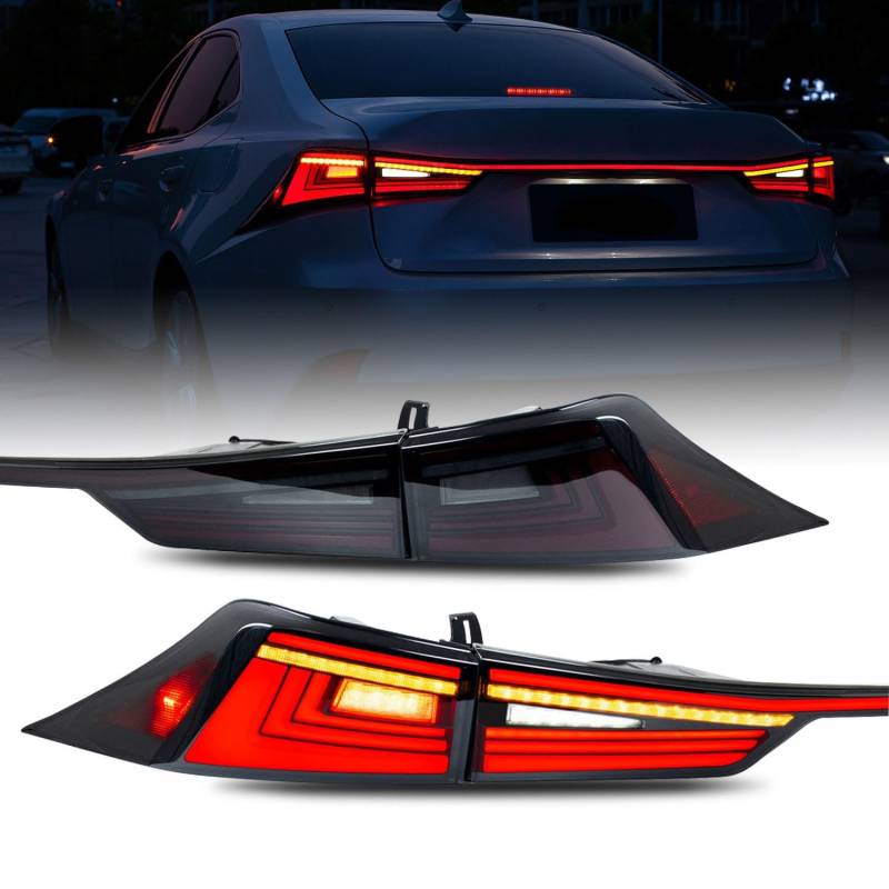 CAOXINZI Auto Heckleuchte Rücklicht Rückleuchte Baugruppe für Lexus IS250 IS300 IS350 2013-2022, LED Rückleuchten Set Linke Rechte Rücklichter Ersatz Auto Zubehör von CAOXINZI
