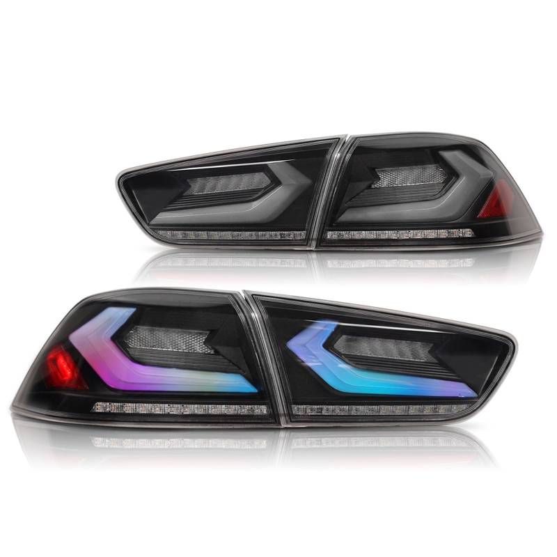 CAOXINZI Auto Heckleuchte Rücklicht Rückleuchte Baugruppe für Mitsubishi Lancer EVO X 2008-2020, LED Rückleuchten Set Linke Rechte Rücklichter Ersatz Auto Zubehör,A-Grb von CAOXINZI