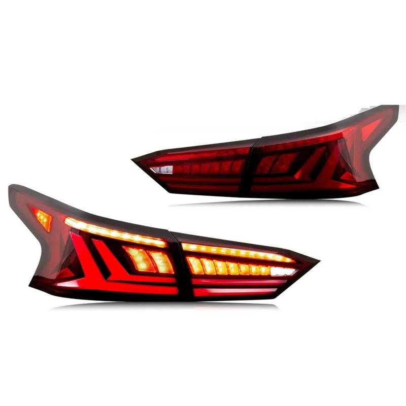 CAOXINZI Auto Heckleuchte Rücklicht Rückleuchte Baugruppe für Nissan Altima 2019 2020 2021 2022, LED Rückleuchten Set Linke Rechte Rücklichter Ersatz Auto Zubehör,B-Red von CAOXINZI