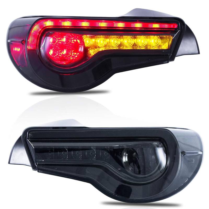CAOXINZI Auto Heckleuchte Rücklicht Rückleuchte Baugruppe für Subaru BRZ 2013-2020, LED Rückleuchten Set Linke Rechte Rücklichter Ersatz Auto Zubehör,A-Smoked von CAOXINZI