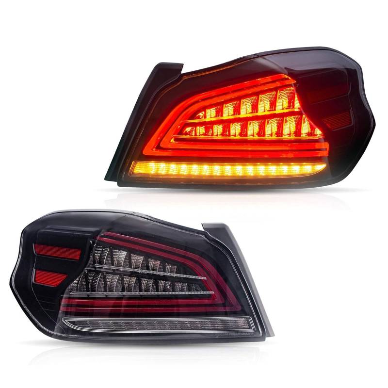 CAOXINZI Auto Heckleuchte Rücklicht Rückleuchte Baugruppe für Subaru WRX 2014-2021, LED Rückleuchten Set Linke Rechte Rücklichter Ersatz Auto Zubehör,A-Smoked von CAOXINZI