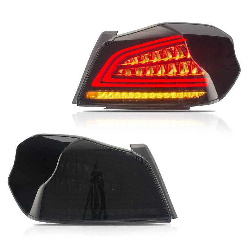 CAOXINZI Auto Heckleuchte Rücklicht Rückleuchte Baugruppe für Subaru WRX 2014-2021, LED Rückleuchten Set Linke Rechte Rücklichter Ersatz Auto Zubehör,C-Black von CAOXINZI
