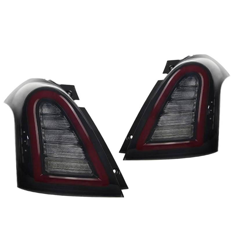 CAOXINZI Auto Heckleuchte Rücklicht Rückleuchte Baugruppe für Suzuki Swift 2008-2014, LED Rückleuchten Set Linke Rechte Rücklichter Ersatz Auto Zubehör,C-Red Black von CAOXINZI
