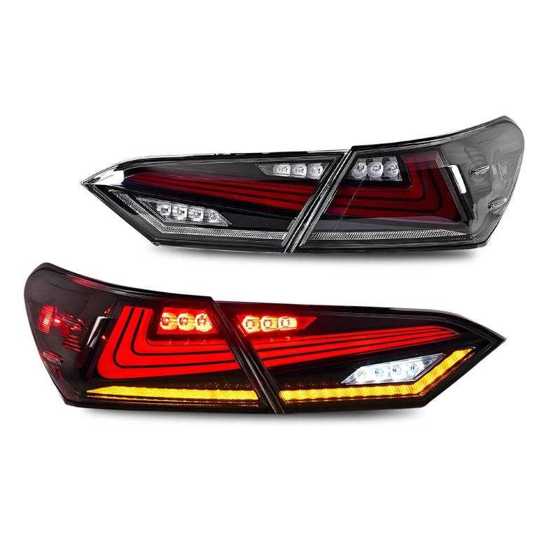 CAOXINZI Auto Heckleuchte Rücklicht Rückleuchte Baugruppe für Toyota Camry 8th Gen 2018-2023, LED Rückleuchten Set Linke Rechte Rücklichter Ersatz Auto Zubehör,A-Clear von CAOXINZI