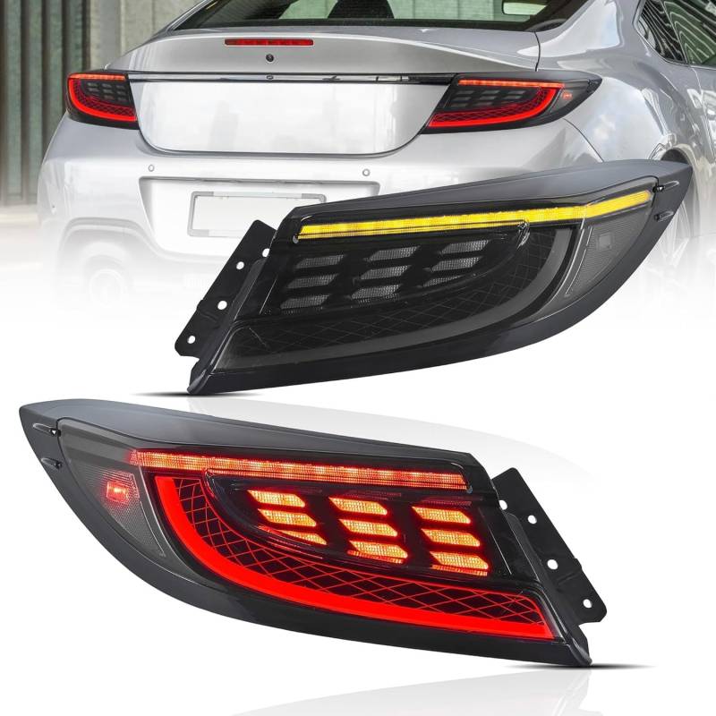 CAOXINZI Auto Heckleuchte Rücklicht Rückleuchte Baugruppe für Toyota GR86/Subaru BRZ 2nd Gen ZN8/ZD8 2021-2024, LED Rückleuchten Set Linke Rechte Rücklichter Ersatz Auto Zubehör,A-Smoked von CAOXINZI