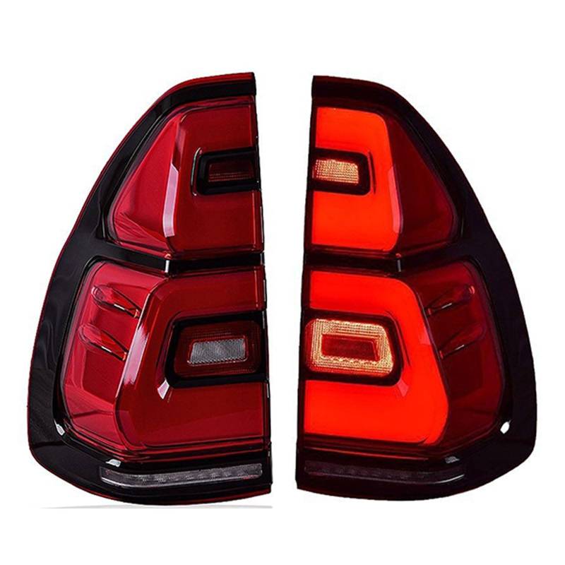 CAOXINZI Auto Heckleuchte Rücklicht Rückleuchte Baugruppe für Toyota Land Cruiser Prado 2003-2009, LED Rückleuchten Set Linke Rechte Rücklichter Ersatz Auto Zubehör,B-Red von CAOXINZI