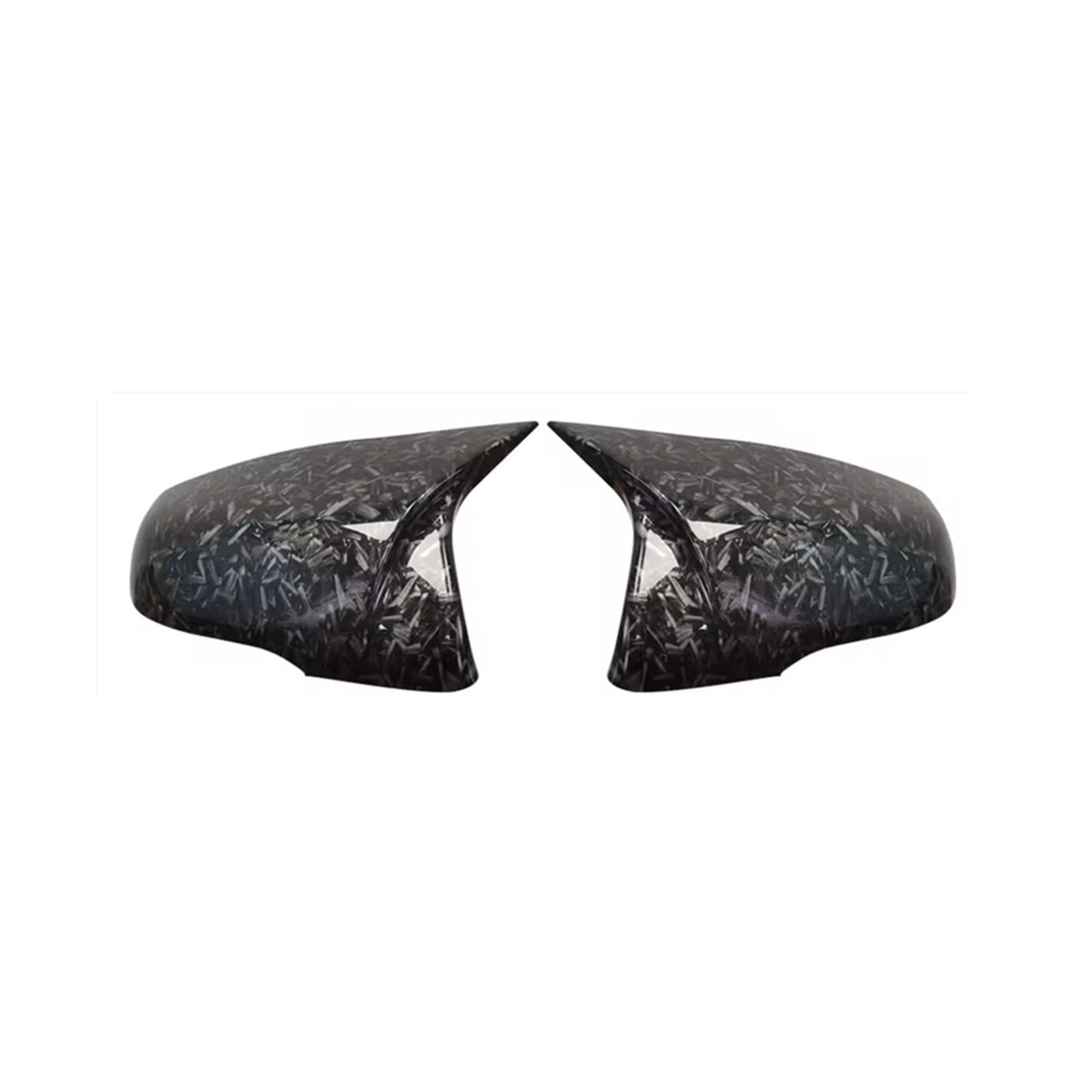 CAQRBCX Abdeckungen Seitenspiegel Kompatibel Mit Für 1er F40 2019 2020 2021 2 Stück Glänzend Schwarze Seite Für Flügel Modifizierte Rückspiegel-Abdeckkappen Autoteile(Forged Carbon Look) von CAQRBCX