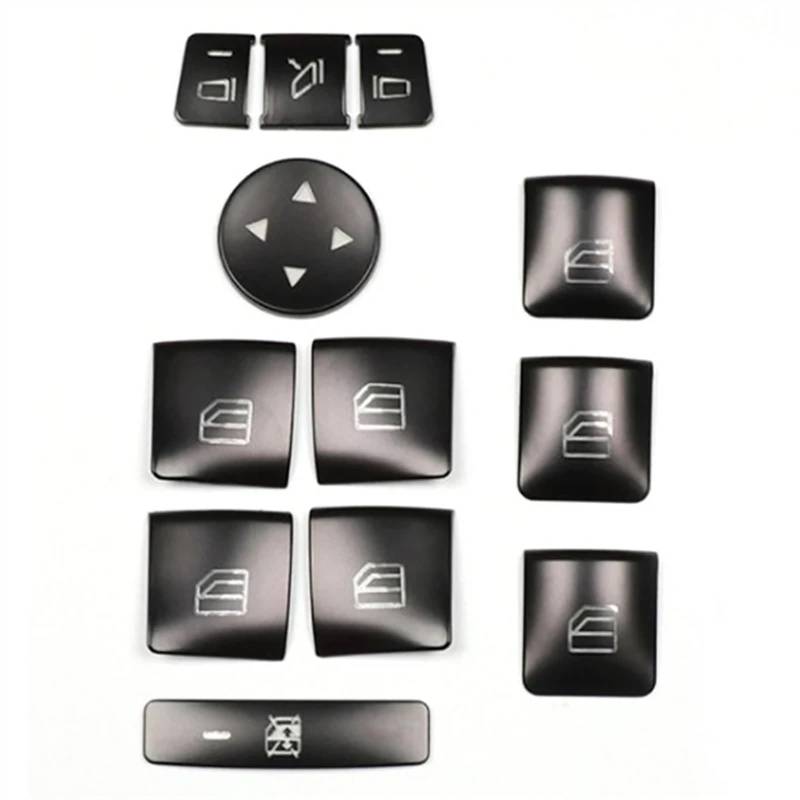 CAQRBCX Auto Innenraum Kompatibel Mit Benz Für GLK Class Für X204 2009 2010 2011 2012 2013 2014 2015 Autotür-Armlehnen-Fensterschalter-Knopfabdeckungsaufkleber von CAQRBCX