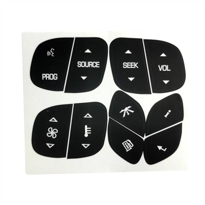 CAQRBCX Auto Innenraum Kompatibel Mit Chevrolet Für Avalanche Button Reparatur Aufkleber Aufkleber Lenkrad-Bedientaste Aufkleber Aufkleber Control Dash Dashboard-Taste Aufkleber von CAQRBCX