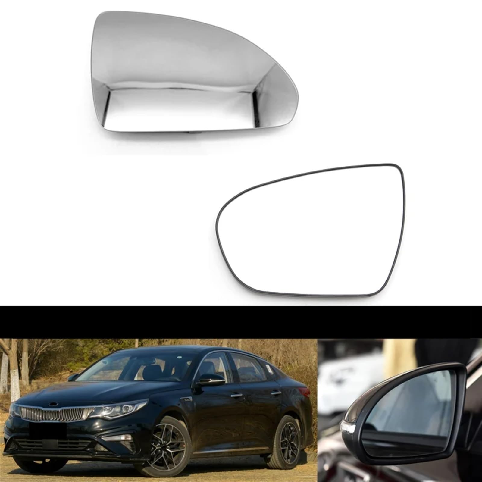 CAQRBCX Auto Rückspiegelglas Kompatibel Mit KIA Für K5 Für Optima 2016 2017 2018 2019 Heizbare Rückspiegellinse Außenspiegel Reflektierende Linse Rückspiegellinsen Glas(Left) von CAQRBCX