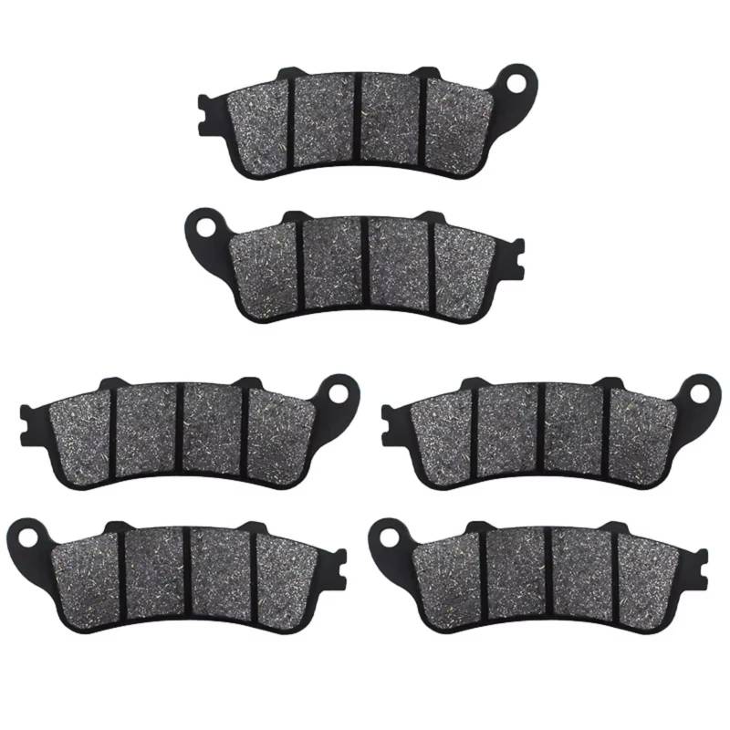 CAQRBCX Bremsscheibe Für NT 650 V2 V3 V4 V5 2002-2005 Für VFR 800 1998-2005 Für XL 1000 V3 V V5 V6 VX VY V1 V2 Für Varadero 1999-2002 Motorrad Vorne Hinten Bremsbeläge(3 Pairs) von CAQRBCX