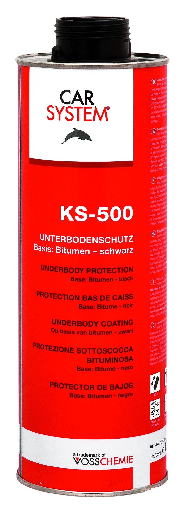 CARSYSTEM Unterbodenschutz KS-500 Bitumenbasis schwarz 1 Liter 126.034 von CAR SYSTEM