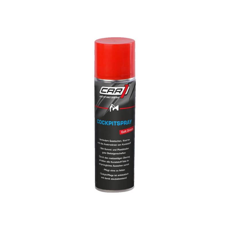 CAR1 Cockpit Spray Reinigung Pflege Kunststoff Orange Innenraumreinigung 300 ml von CAR1