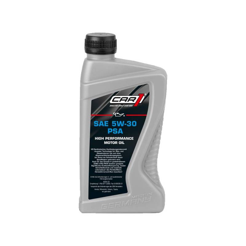 CAR1 Motoröl 5W-30 PSA Leichtlauf High Performance vollsynthetisch Motor Motoren Öl Benzin Diesel Ottomotor Benzinmotor Dieselmotor Engine Oil 1L von CAR1