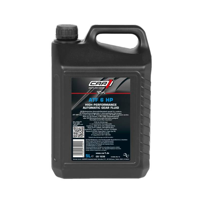 CAR1 Automatik-Getriebeöl ATF 6 HP High Performance Getriebe Öl Automatic Transmission Fluid gelb-braun 5L von CAR1