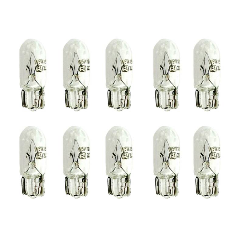 CARALL 10 Stück Halogenlampen 12V für Auto (T10 W3W 12V 3W) von CARALL