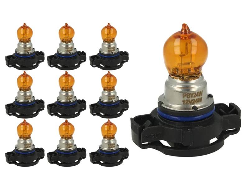 10 Stück Halogenlampen für Auto Spezial (PSY24W 12V 24W PG20-4 Orange) von CARALL