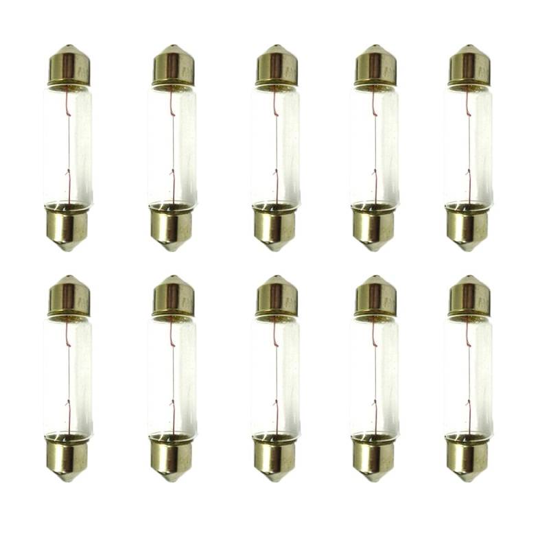 CARALL 10 Stück Halogenlampen 12V für Auto (T11 C5W 39mm 12V 5W) von CARALL