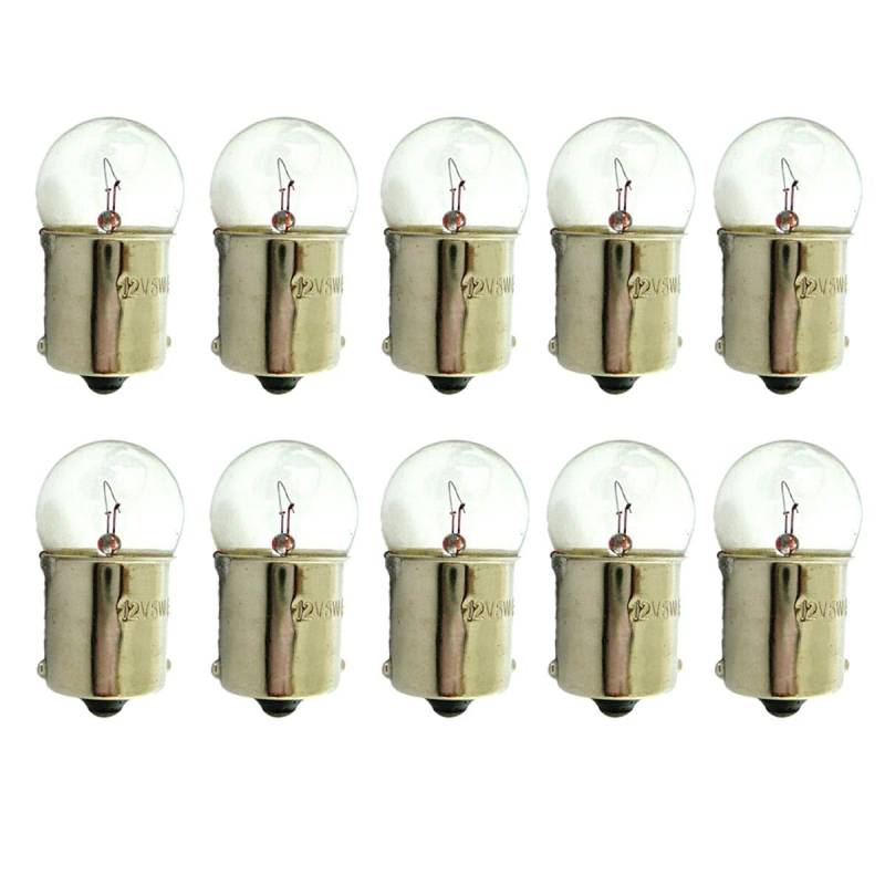 CARALL 10 Stück Halogenlampen 12V für Auto (G18,5 BA15S R5W 12V 5W) von CARALL