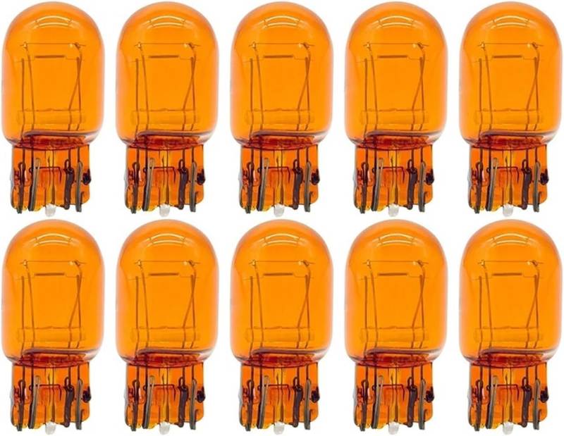 CARALL 10 Stück Halogenlampen 12V für Auto (T20 W21/5W 7443 12V 21/5W Orange) von CARALL