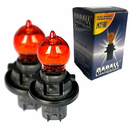 CARALL 2 Stück Halogenlampen 12V für Autos (PCY16W 12V 16W PU20d/2 Amber) von CARALL