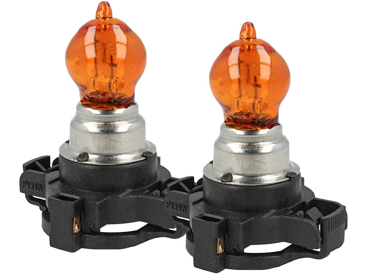 2 Stück 12V Autoglühbirnen, Abblendlicht, Fernlicht, Nebelscheinwerfer etc. (PY24W 12V 24W Amber) von CARALL