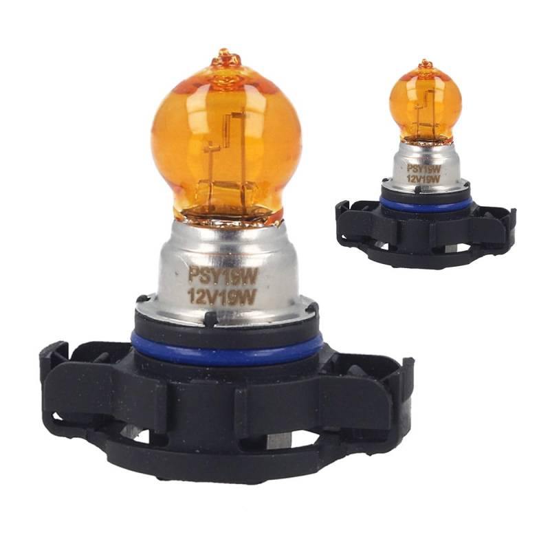 CARALL 2 Stück Halogenlampen 12V für Autos (PSY19W 12V 19W PG20-2 Amber) von CARALL