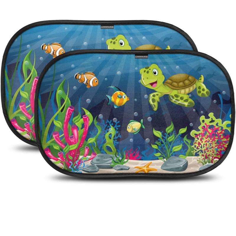CARAMAZ Sonnenschutz Auto Baby mit UV Schutz, Reach Zertifiziert - Opti-Dark - GSM100+ inkl. Saugnapf - Verdunklung 51x31cm, 2 Stück von CARAMAZ