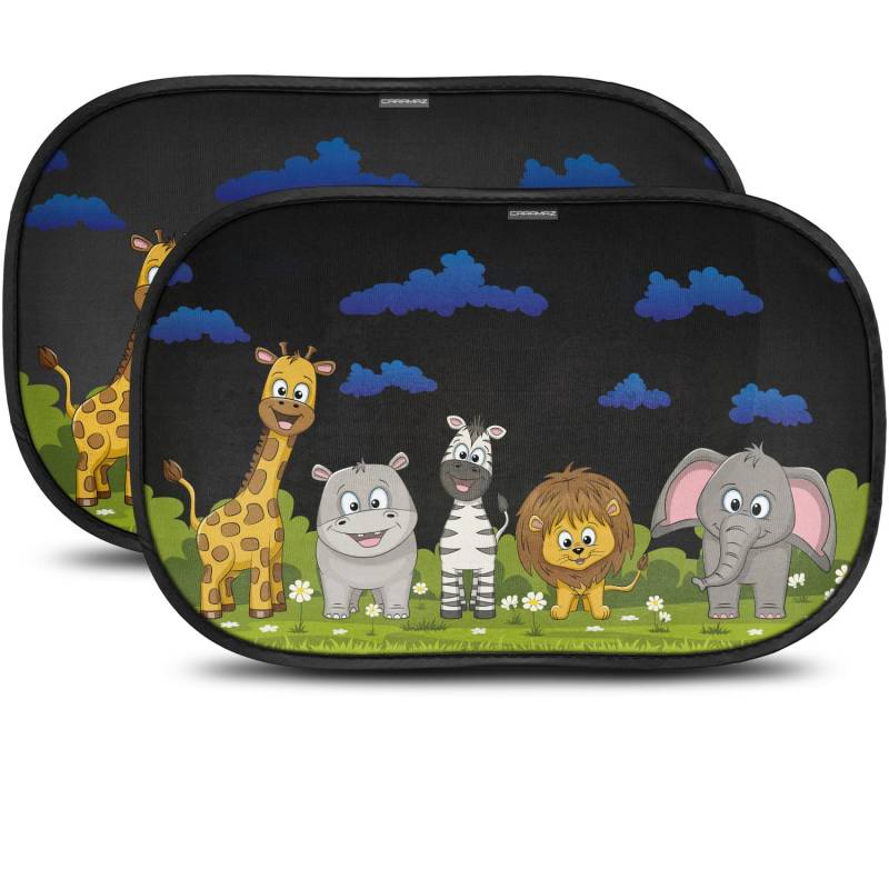 CARAMAZ Sonnenschutz Auto Baby mit UV Schutz, Reach Zertifiziert - Opti-Dark - GSM100+ inkl. Saugnapf - Verdunklung 51x31cm, 2 Stück von CARAMAZ