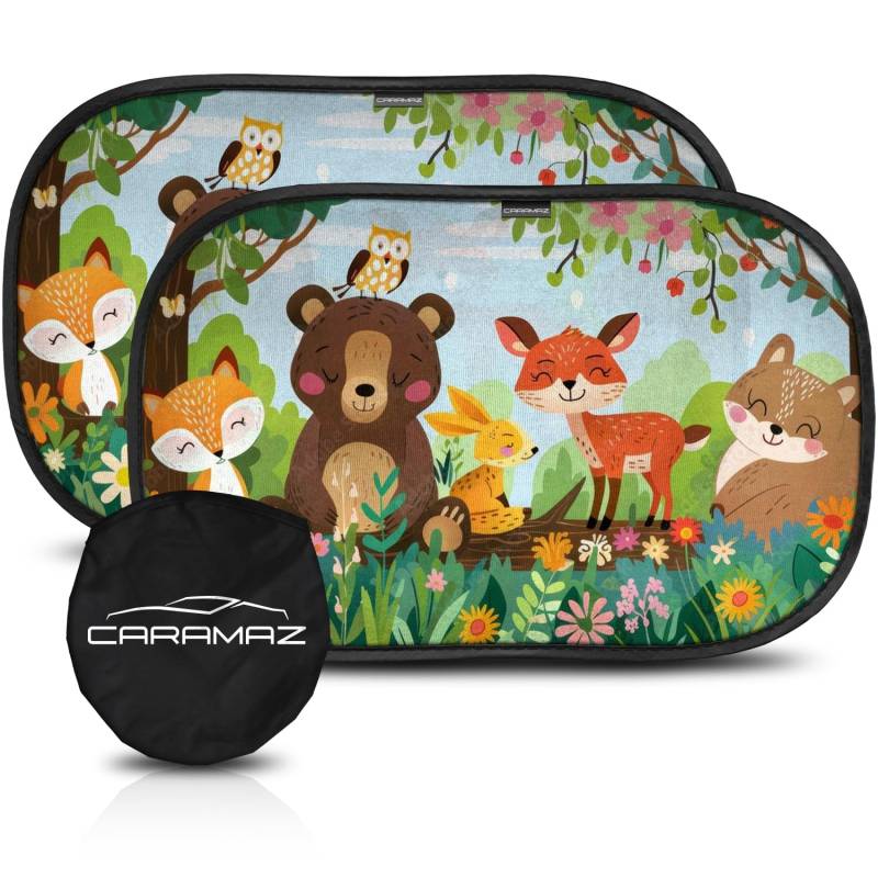 CARAMAZ Sonnenschutz Auto Baby mit UV Schutz, Reach Zertifiziert - Opti-Dark - GSM100+ inkl. Saugnapf - Verdunklung 51x31cm, 2 Stück von CARAMAZ