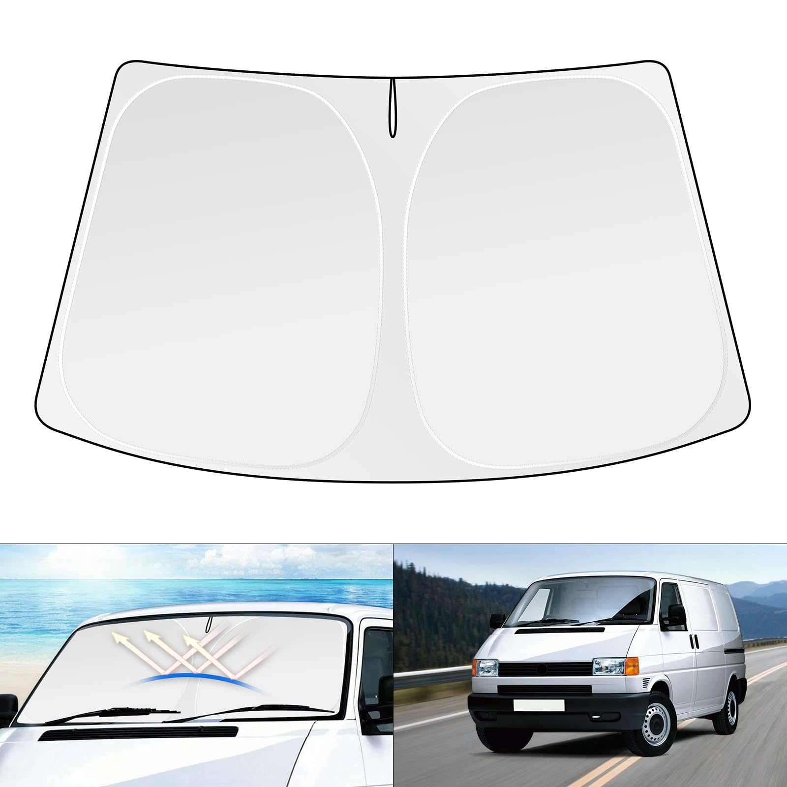 Auto Frontscheibe Sonnenschutz, CARERSTEN Frontscheibenabdeckung Passend für Multivan T4 1993–2003, Sonnenblende Vorne, Windschutzscheibe für Sommer Selbsthaftend UV Hitzeschutz Plane Faltbar Auto Frontscheibe Sonnenschutz, CARERSTEN Frontscheibenabdeckung Passend für Multivan T4 1993–2003, Sonnenblende Vorne, Windschutzscheibe für Sommer Selbsthaftend UV Hitzeschutz Plane Faltbar von CARERSTEN