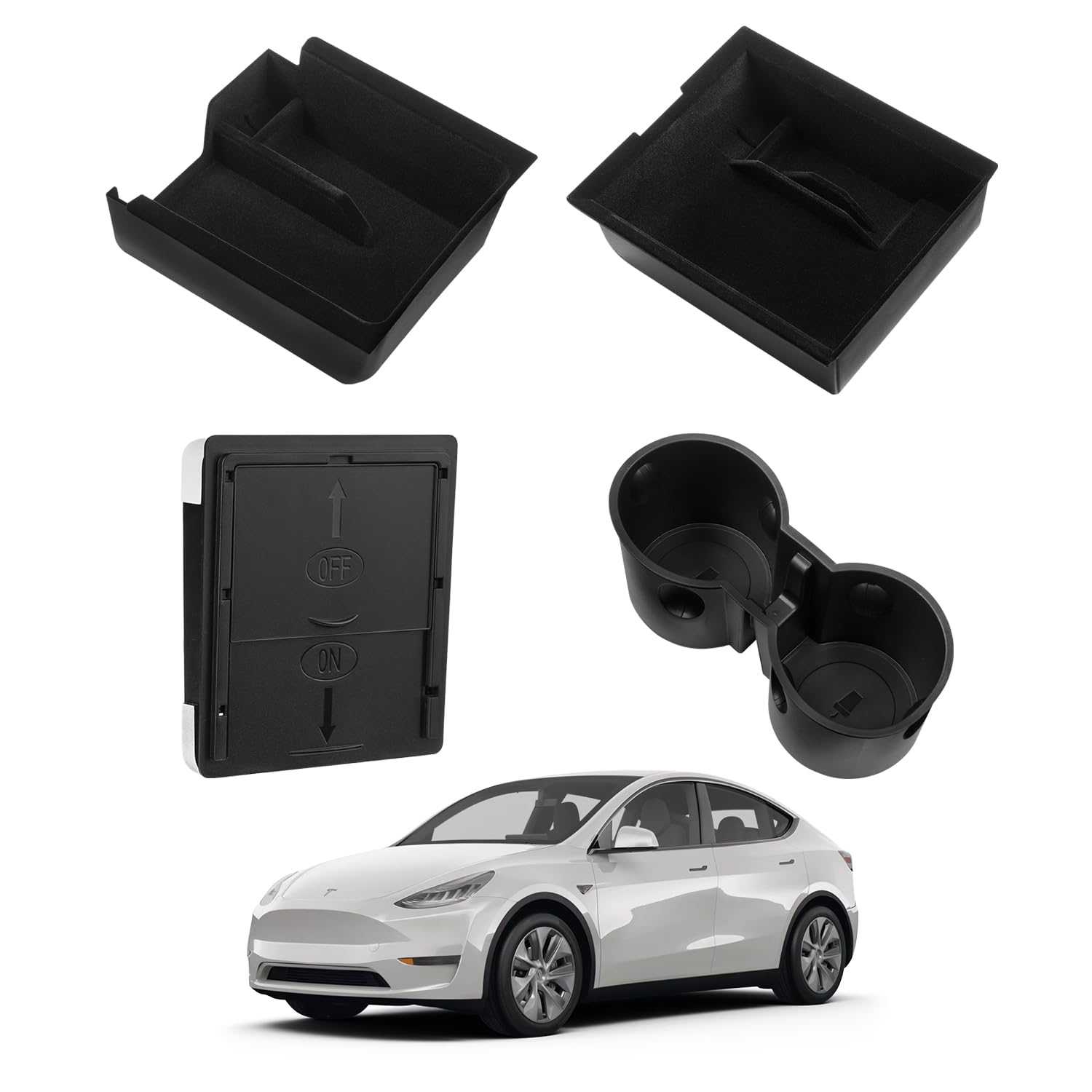 CARERSTEN Zubehör für Tesla Model Y 2021–2023 Aufbewahrungsbox Beflockungs Set Mittelkonsole Organizer Armlehne Aufbewahrungsbox Armlehne Versteckte Aufbewahrungsbox Mittelkonsole Getränkehalter CARERSTEN Zubehör für Tesla Model Y 2021–2023 Aufbewahrungsbox Beflockungs Set Mittelkonsole Organizer Armlehne Aufbewahrungsbox Armlehne Versteckte Aufbewahrungsbox Mittelkonsole Getränkehalter von CARERSTEN