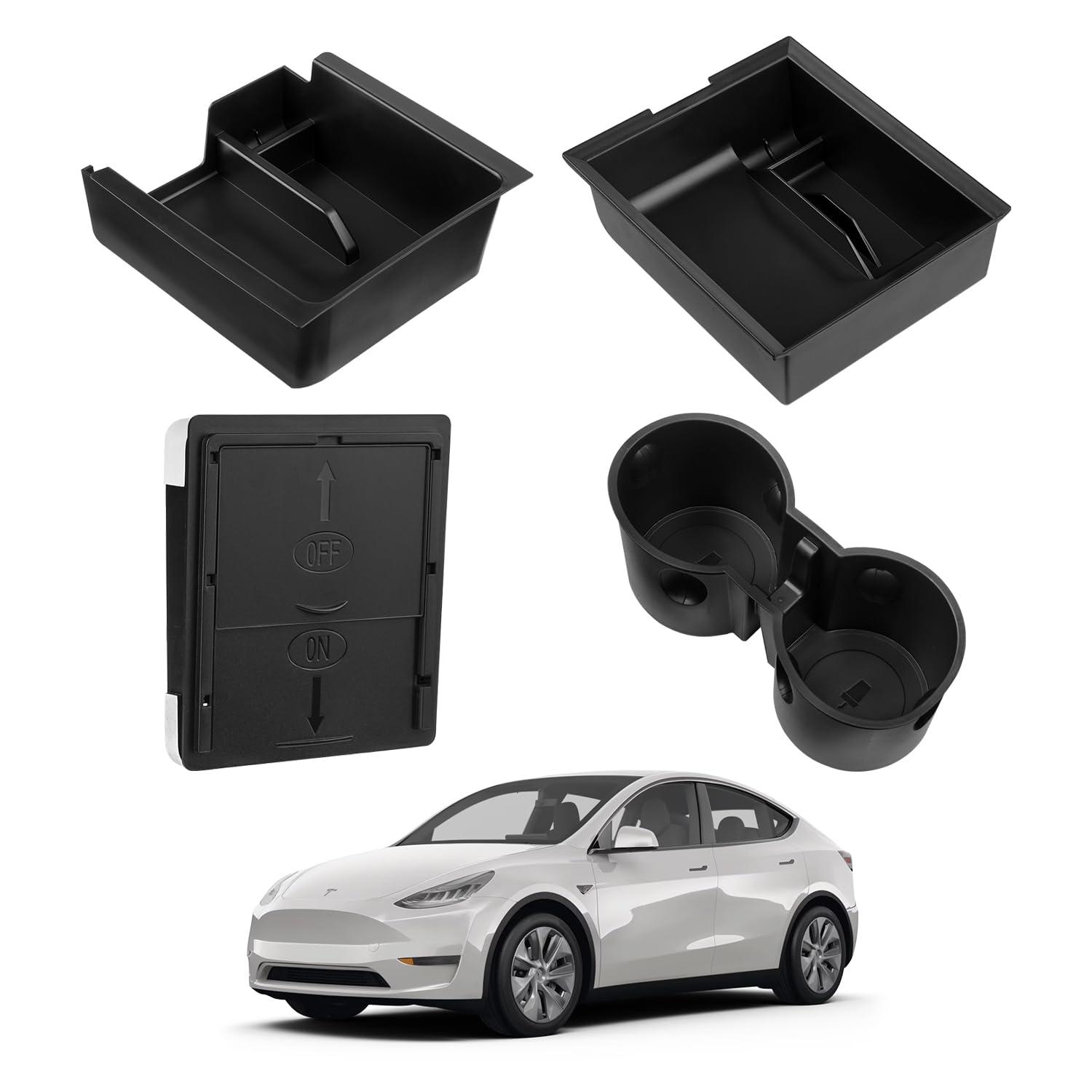 CARERSTEN Zubehör für Tesla Model Y 2021–2023 Aufbewahrungsbox Set geeignet Mittelkonsole Organizer Armlehne Aufbewahrungsbox Armlehne Versteckte Auto Organizer Mittelkonsole Getränkehalter CARERSTEN Zubehör für Tesla Model Y 2021–2023 Aufbewahrungsbox Set geeignet Mittelkonsole Organizer Armlehne Aufbewahrungsbox Armlehne Versteckte Auto Organizer Mittelkonsole Getränkehalter von CARERSTEN
