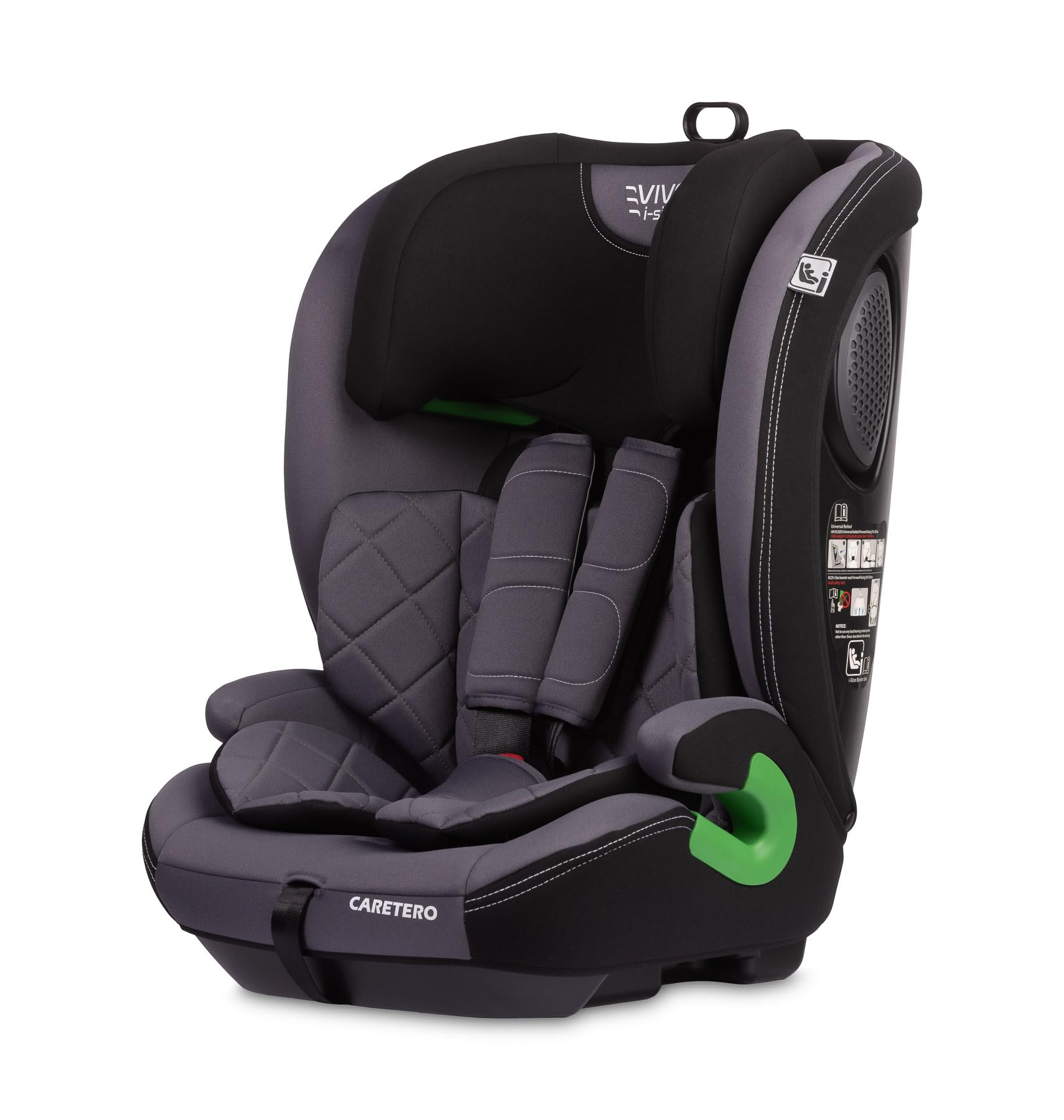 CARETERO - i-Size Autositz 76-150 cm - Babyautositz, Vorne Sitzerhöhungssitz für Kleinkinder, Kinder, Jungen und Mädchen - 5-Punkt-Gurt, verstellbare Kopfstütze - R129 - Vivo Graphit CARETERO - i-Size Autositz 76-150 cm - Babyautositz, Vorne Sitzerhöhungssitz für Kleinkinder, Kinder, Jungen und Mädchen - 5-Punkt-Gurt, verstellbare Kopfstütze - R129 - Vivo Graphit von CARETERO best for babies