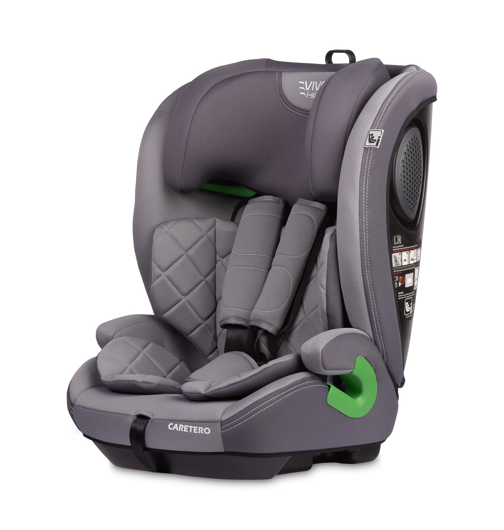 CARETERO - i-Size Autositz 76-150 cm - Babyautositz, Vorne Sitzerhöhungssitz für Kleinkinder, Kinder, Jungen und Mädchen - 5-Punkt-Gurt, verstellbare Kopfstütze - R129 - Vivo Grau CARETERO - i-Size Autositz 76-150 cm - Babyautositz, Vorne Sitzerhöhungssitz für Kleinkinder, Kinder, Jungen und Mädchen - 5-Punkt-Gurt, verstellbare Kopfstütze - R129 - Vivo Grau von CARETERO best for babies