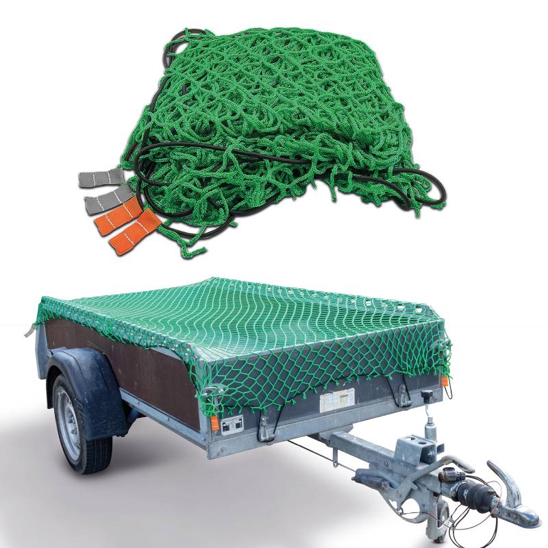 CargoVA® Anhängernetz 2,5x3,5M - Hängernetz mit Gummiseil und Eckenmarkierung - zur perfekten Ladungssicherung von CARGO VA Intelligent Vehicle Accessories