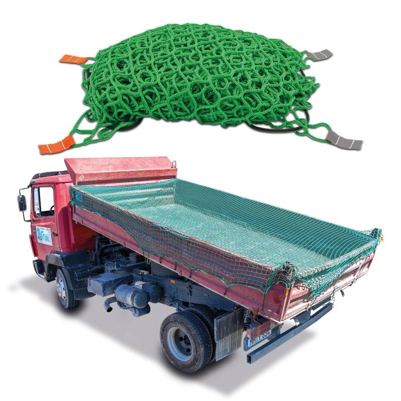 CargoVA® Anhängernetz 3x4M - Hängernetz mit Gummiseil und Eckenmarkierung - zur perfekten Ladungssicherung von CARGO VA Intelligent Vehicle Accessories
