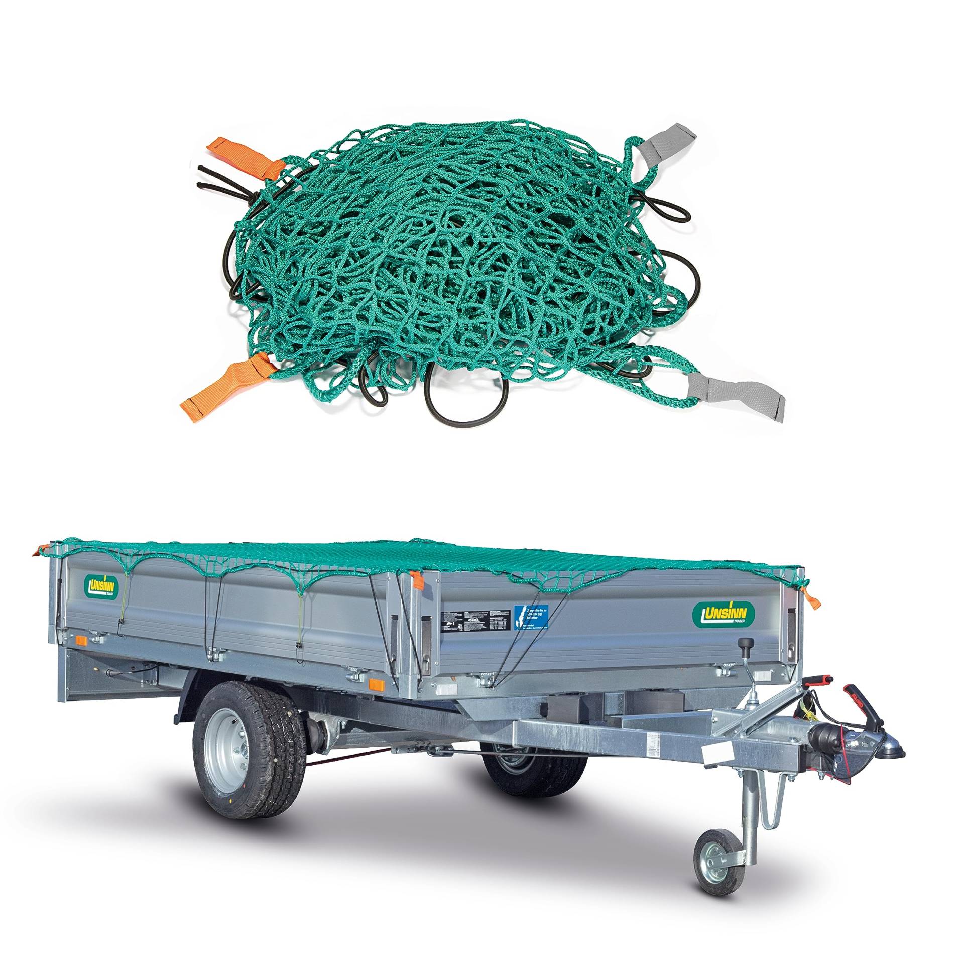 CargoVA® Intelligentes Anhängernetz 1,5x2,5M - Hängernetz mit Gummiseil und Eckenmarkierung - zur perfekten Ladungssicherung von CARGO VA Intelligent Vehicle Accessories